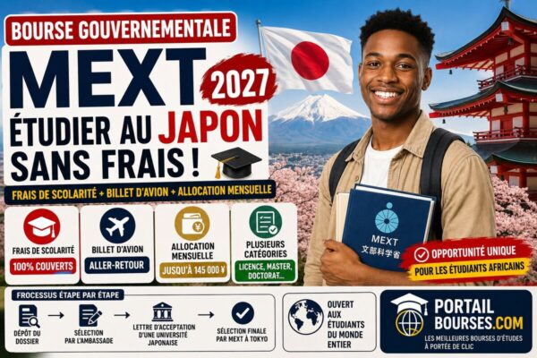Bourse MEXT 2027 du Gouvernement Japonais pour les Étudiants Étrangers