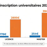n nouvel étudiant non-européen en licence dans une université publique paiera 2 895 € par an de frais d’inscription, contre 178 € aujourd’hui pour un étudiant français ou européen. En master, les frais passeront à 3 941 € par an, contre 254 € actuellement.